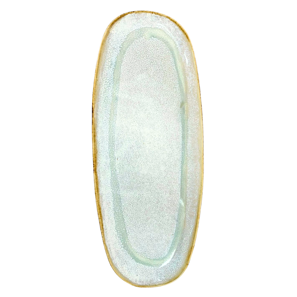 [SZL156S] Baku Rectangular Plate Icy Blue 14X5.5in (36x14cm)