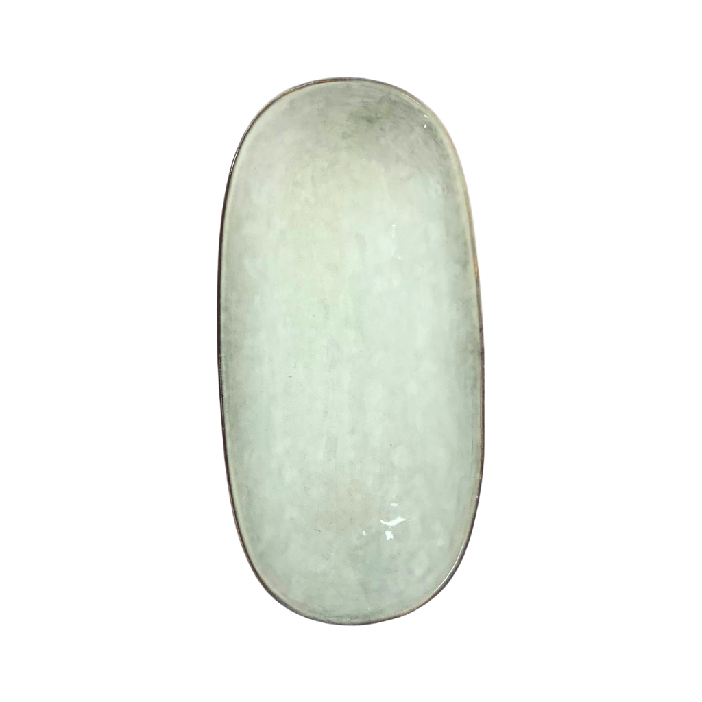 [SZL23178G] Fiji Oblong Plate Gray 10.25X5in (26X13cm)