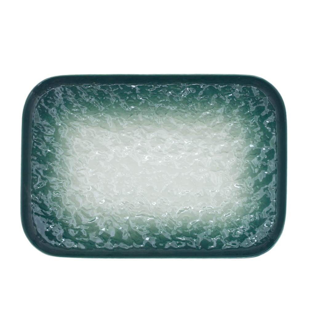 [H3925GR] Flow Rectangular Plate Green 10.25in (26 X 18cm)