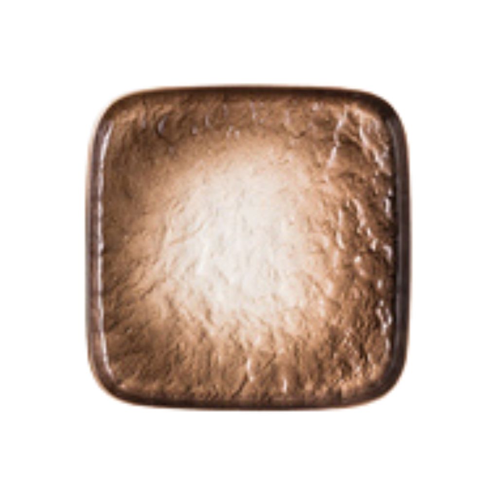 [H2020BR] Flow Square Plate Brown 8in (20 X 20cm)