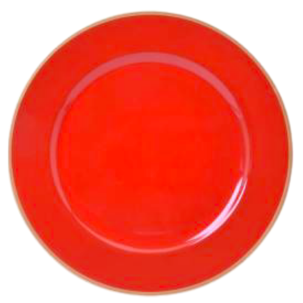 [VT3701R] Gala Plato Base Rojo Filo Dorado 13in (33cm)