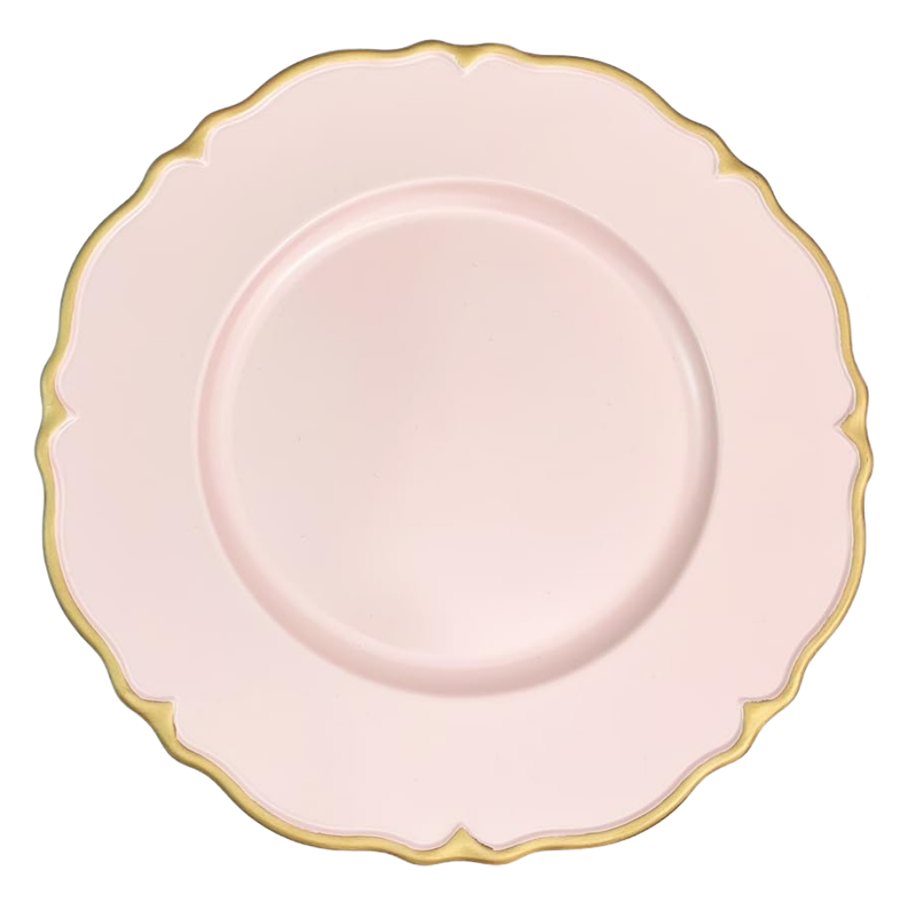 [VT3702P] Genova Plato Base Rosa Filo Dorado 13in (33cm)