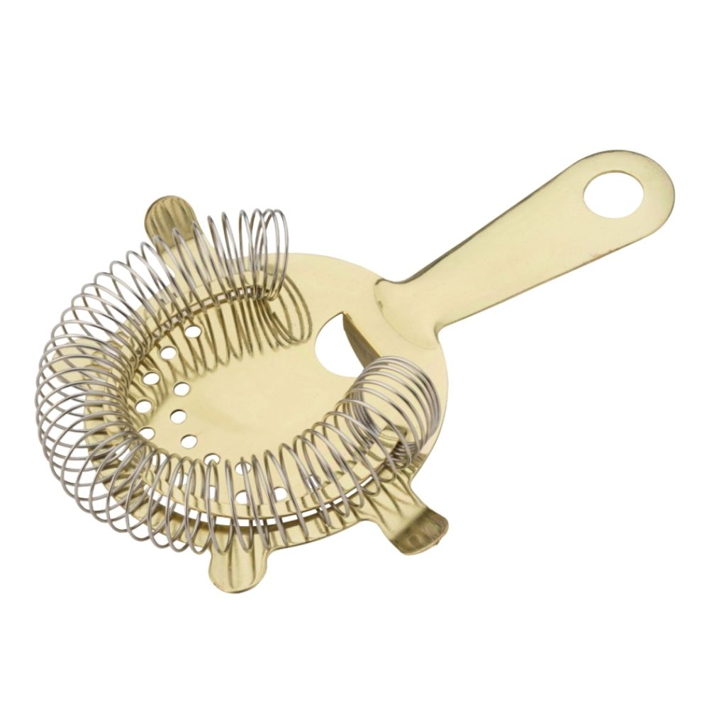 [F94031] Gold Cocktail Strainer 4 Prong
