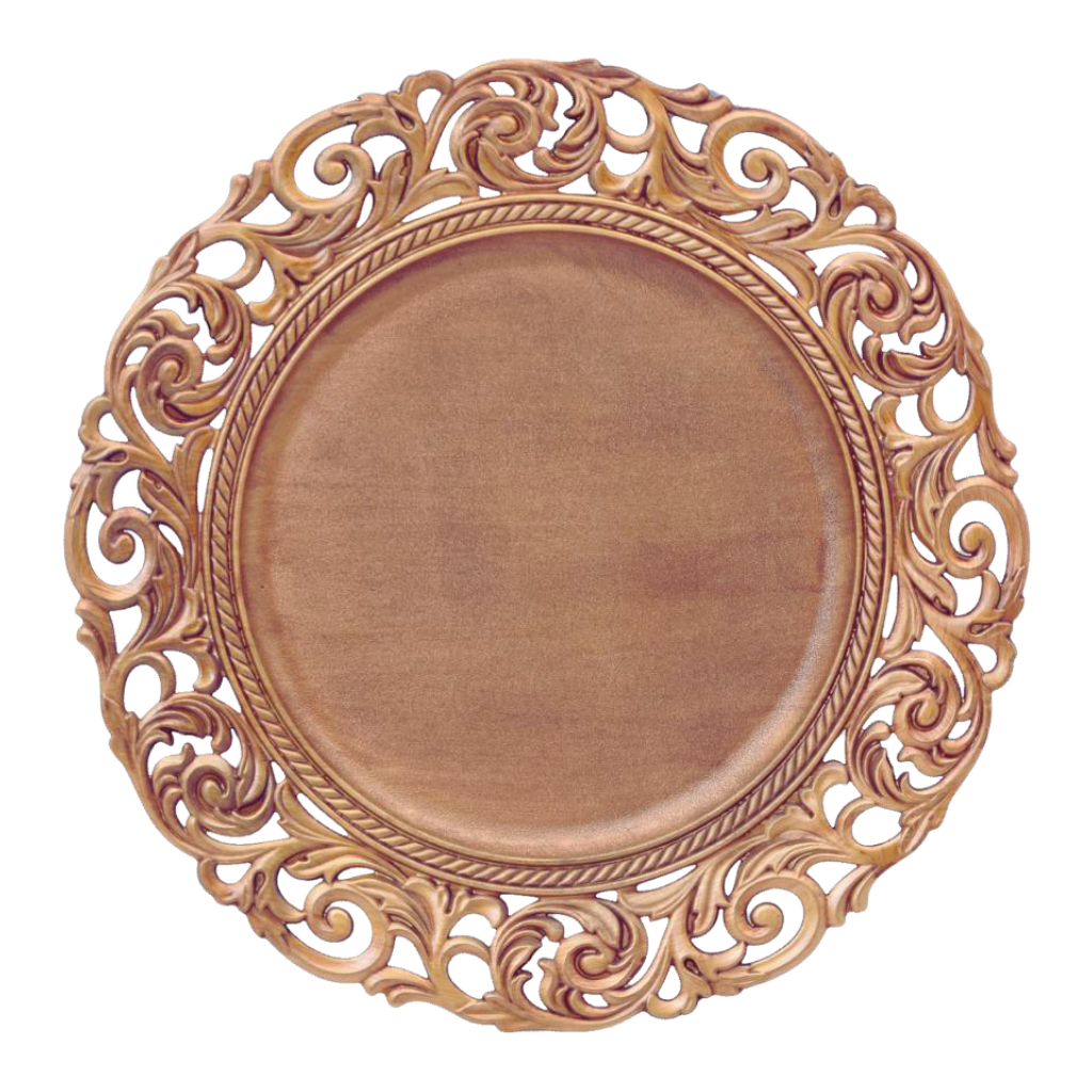 [VT3708B] Grecia Plato Base Bronce 13in (33cm)