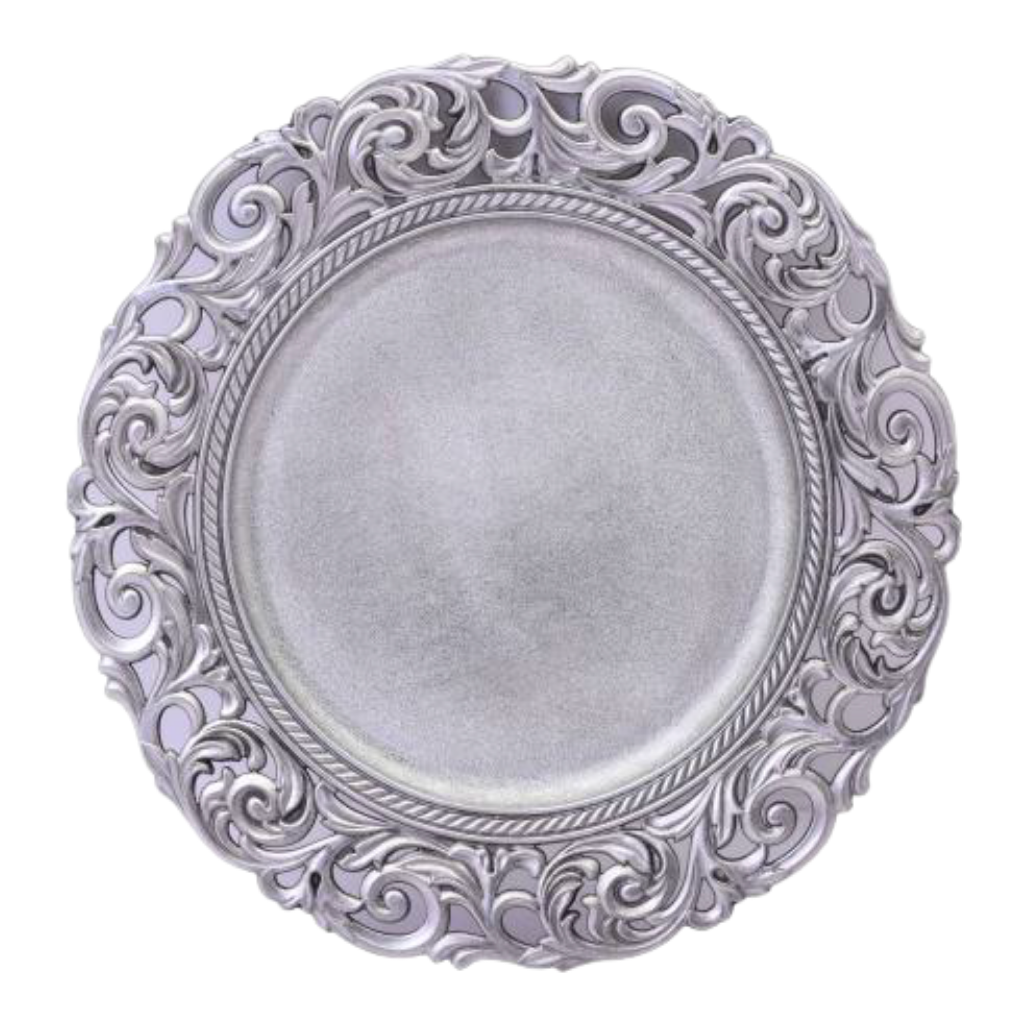 [VT3708P] Grecia Plato Base Plata 13in (33cm)