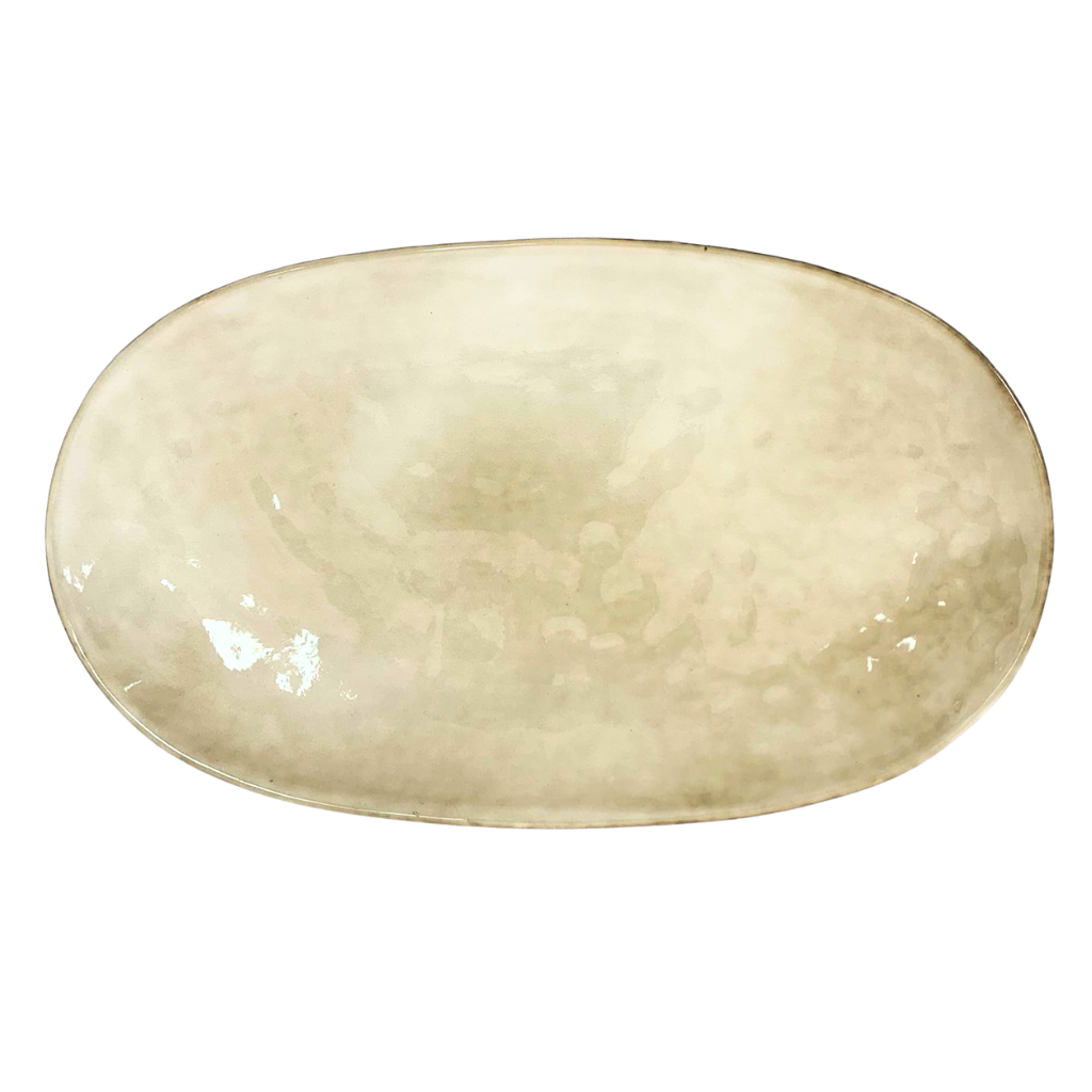 [SZL160B] Koloa Oval Plate Beige 12.5x7in (31x18cm)