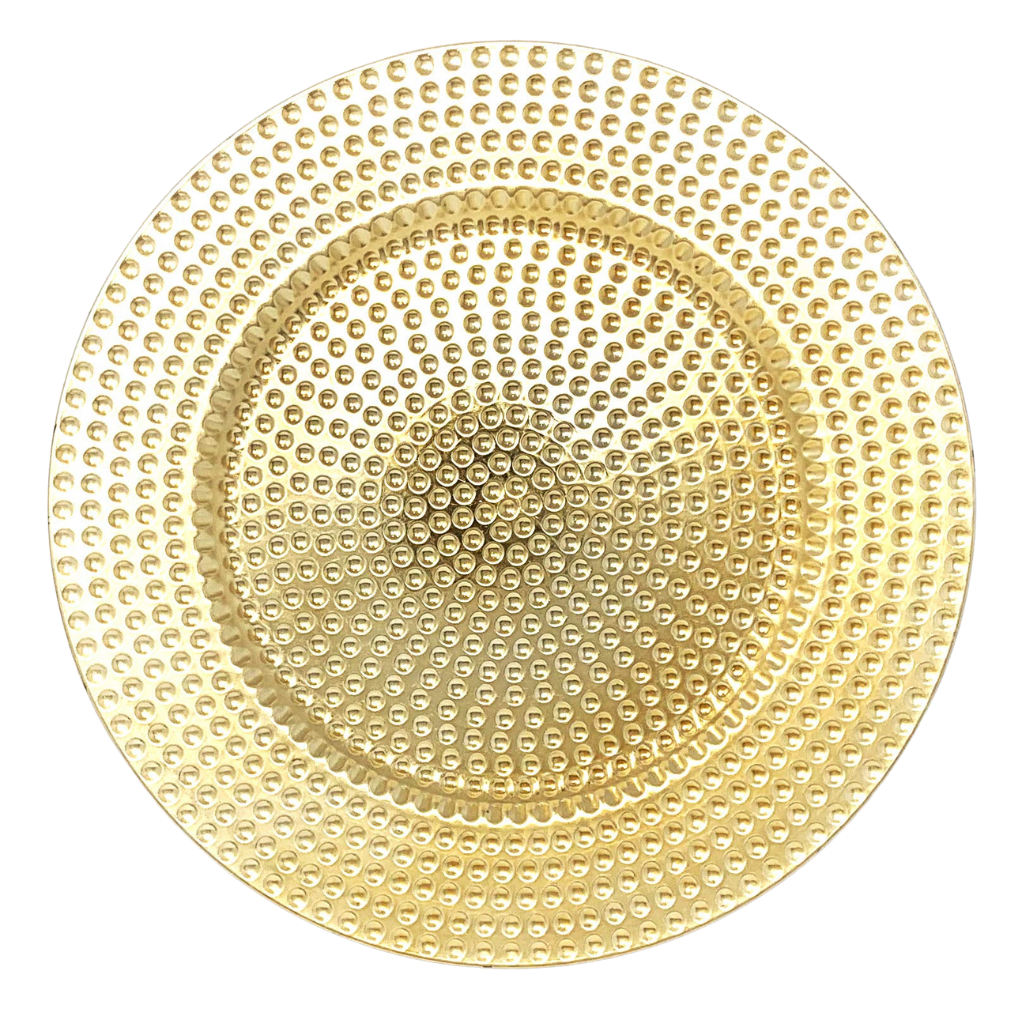 [VT3707D] Lunares Plato Base Dorado 13in (33cm)