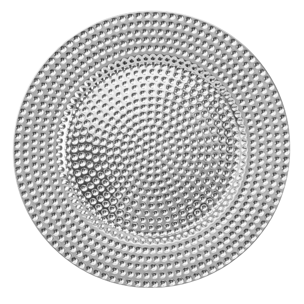 [VT3707P] Lunares Plato Base Plata 13in (33cm)
