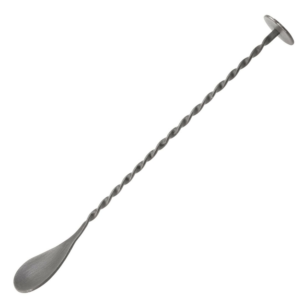 [F94073] Matt Pewter Effect Cocktail Mixing Spoon 11 (28cm)
