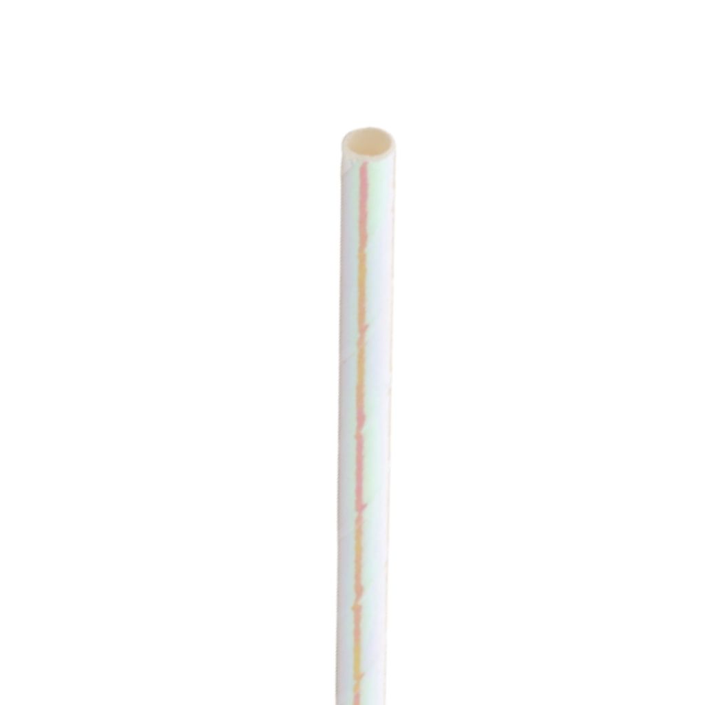 [F90190] Paper Pearlescent Coktail Straw 5.5in