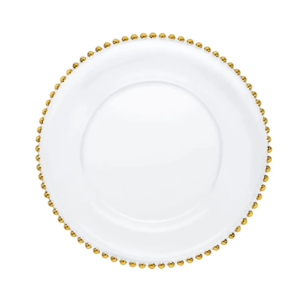 [VT3710D] Perla Plato Base Filo Dorado 13in (33cm)
