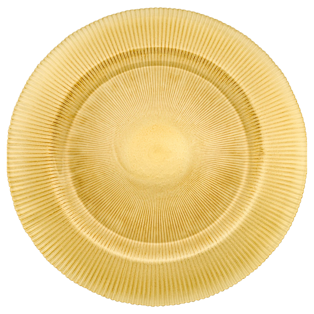 [VT2717D] Venecia Plato Base Vidrio Dorado 13in (33cm)