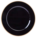 Gala Plato Base Negro Filo Dorado 13in (33cm)