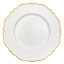 Genova Plato Base Blanco Filo Dorado 13in (33cm)