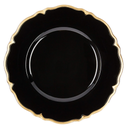 Genova Plato Base Negro Filo Dorado 13in (33cm)