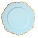 Genova Plato Base Turquesa Filo Dorado 13in (33cm)