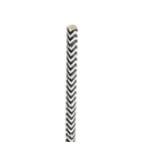 Paper Chevron Black Straw 8in