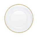 Perla Plato Base Filo Dorado 13in (33cm)