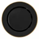 Perla Plato Base Negro Filo Dorado 13in (33cm)