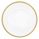 Venecia Plato Base Transparente Filo Dorado 13in (33cm)