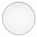 Venecia Plato Base Transparente Filo Plata 13in (33cm)